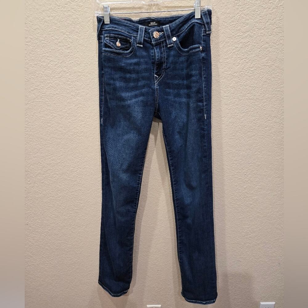 True Religion Women's Straight Leg Jeans - Dark Blue Denim